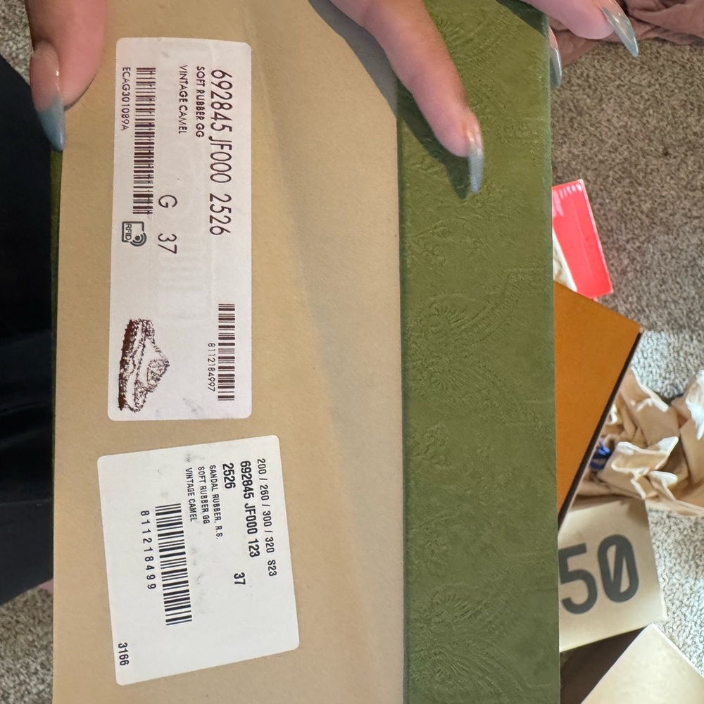 Gucci Tan Rubber Platform Slide Sandals - Picture 2 of 8